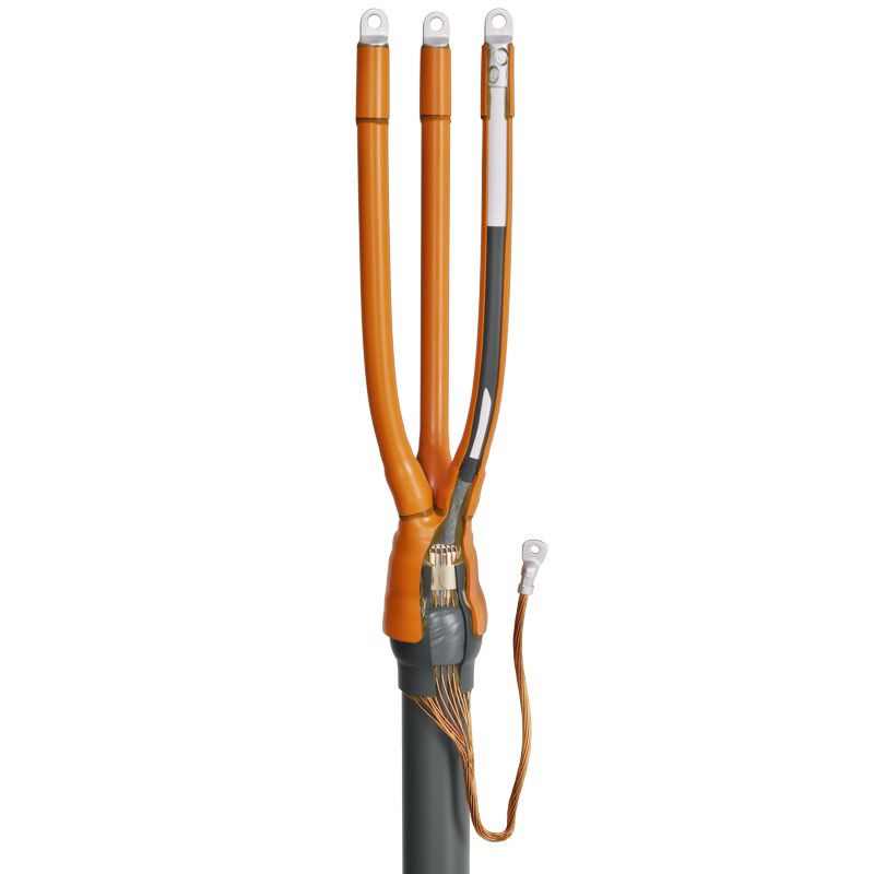 Муфта кабельная концевая 3ПКВТп-10-70/120(Б) внутренней установки для кабелей с изоляцией из сшитого полиэтилена до 10 кВ с болтовыми наконечниками